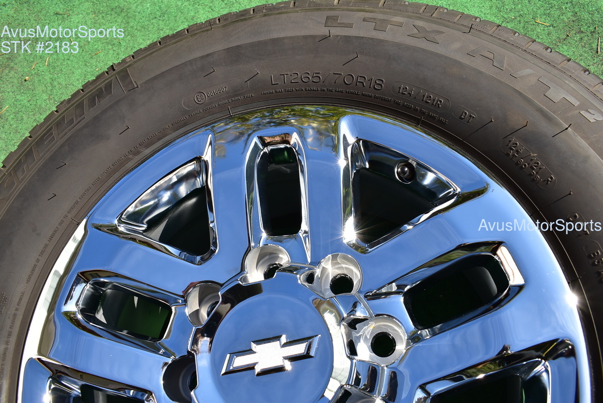 18" Chevy Silverado 2500 3500 OEM WHEELS TIRES GMC Sierra chrome 2019